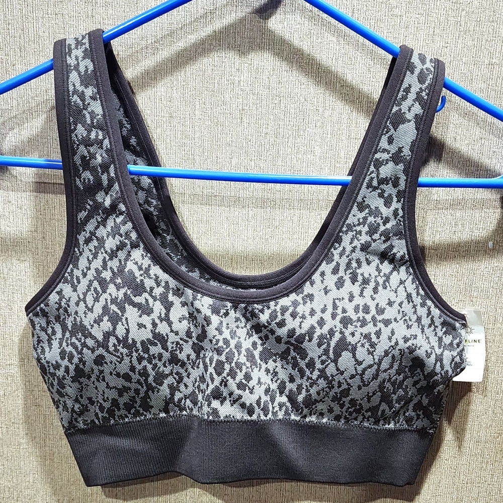 Aerie Gray Patterned Sports Bra